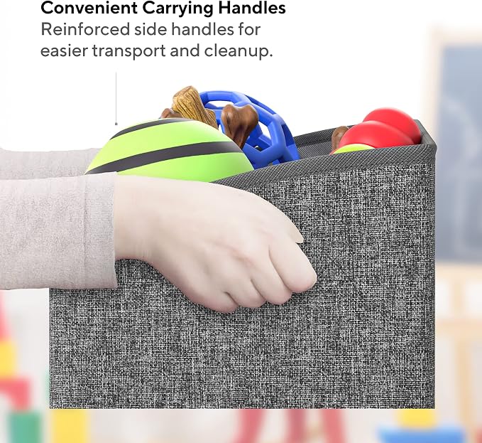 Mindspace Dog Toy Box Organizer - Dog Toy Bin for Dog Toy Storage, Dog Toy Basket for Pet Storage - Dog Treat Basket, Dog Toy Chest - Open Storage Box, Fabric Storage Bin | Oxford Collection (Paw)