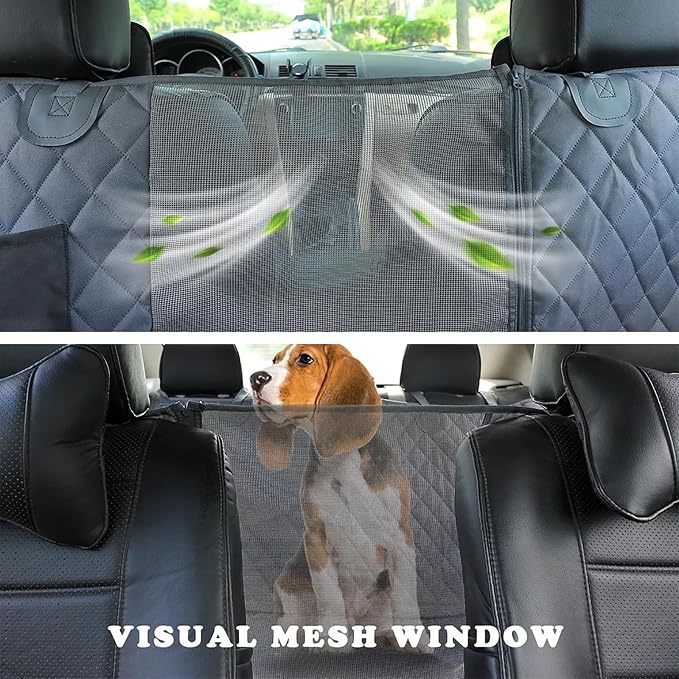 Dog Car Seat Cover for Geely Atlas/Geely Boyue/Coolray/Geely Bin | Waterproof Pet Car Hammock, Side Flaps Storage Pockets, Heavy Duty Scratchproof Dog Cover for Back Seat with Mesh Window