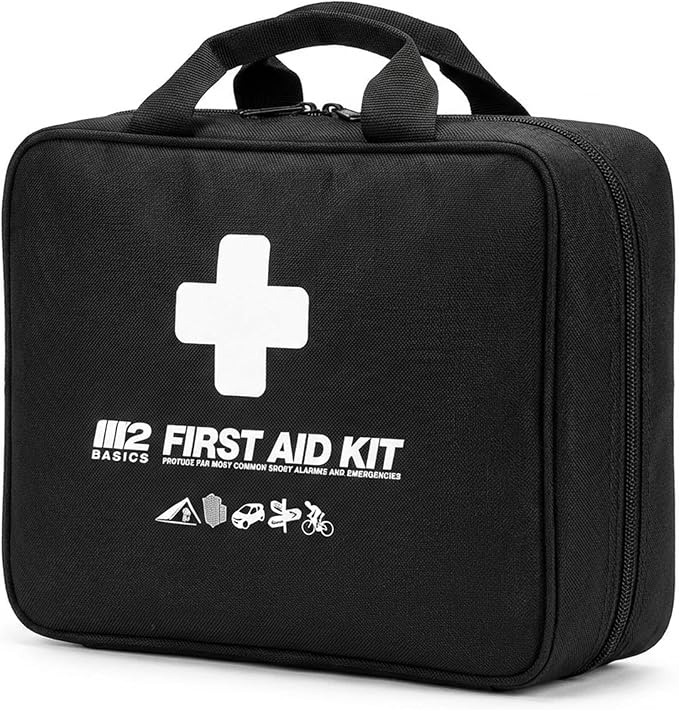 M2 BASICS 300 Piece Premium First Aid Kit w/Durable Bag for Home, Business | Office, Workplace, Car, Garage, Kitchen, Family, Classroom, Jobsite, Warehouse, School, Vehicle And Emergency Preparedness