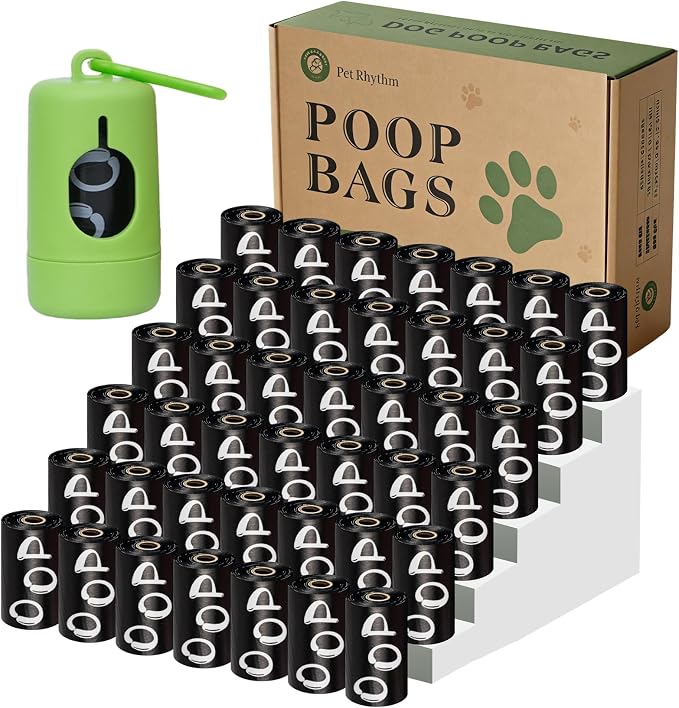 Dog Poop Bags Rolls with Dispenser 630 counts 13x9 in Black | Scented Poop Bags for Dogs Extra Large Guaranteed Leak Proof and Extra Thick, For poop bags for dogs Walking and Cat Litter