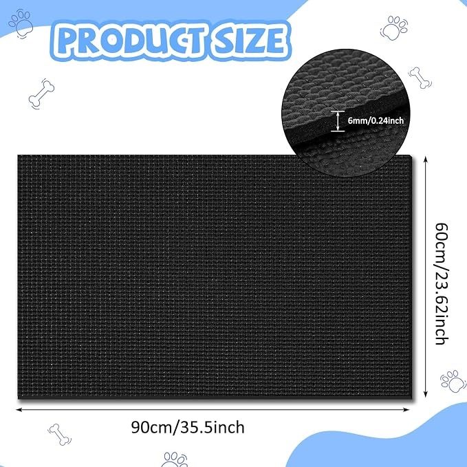 Nuanchu Dog Grooming Table Mat,36 x 24 x 0.2In,Non-Slip PVC Pad, Black
