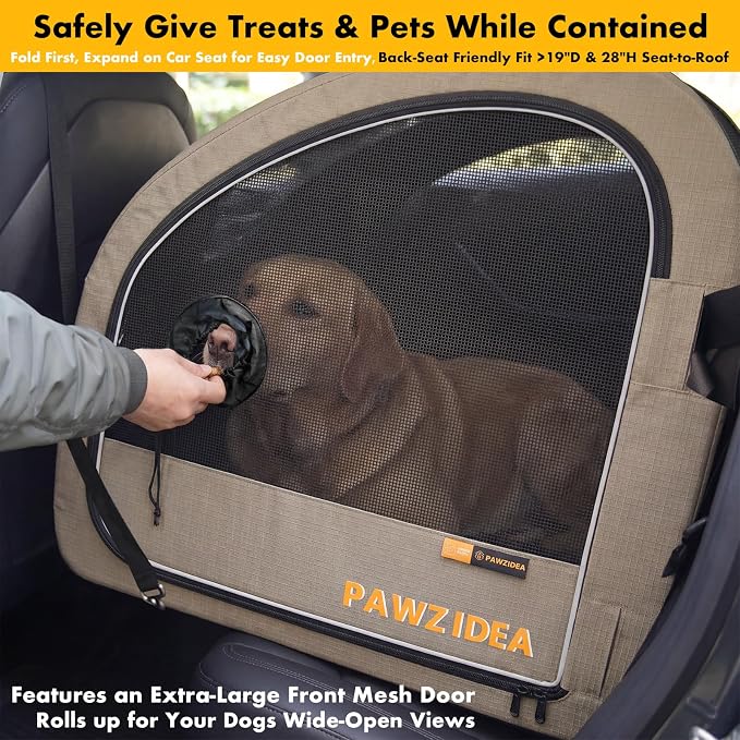 PAWZIDEA 3-in-1 Large Dog Stroller with Detachable Carrier, 45% Extra Tall | Dog Crate Car Travel for 2 Medium Dogs Sit Upright, Foldable Jogger Pet Stroller All-Terrain Up to 100lbs, Storage Organizer