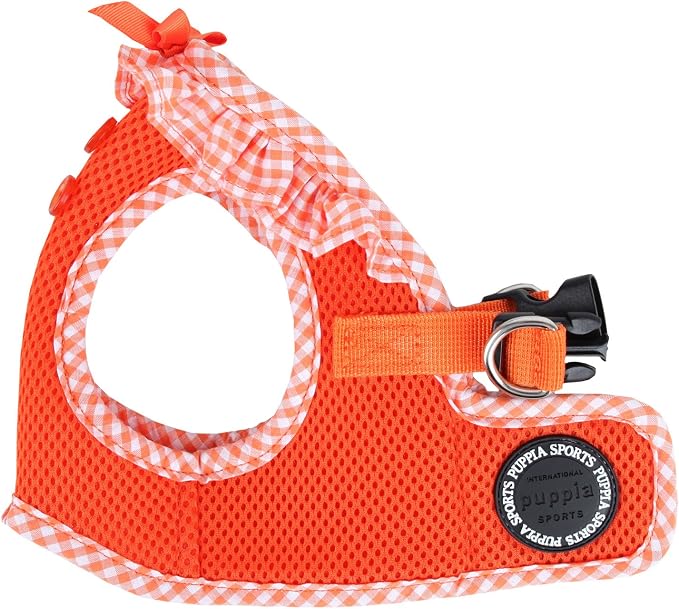 Puppia Vivien Vest Dog Harness Step-in All Season Mesh Cute No Pull No Choke Walking Training for Small Dog, Orange, Small