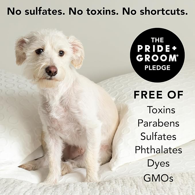 Pride and Groom The Non Shedder | Dog Grooming Shampoo For Doodles and Dogs that Do Not Shed | Tearless All Natural Body Wash with Essential Oils & Coat-Specific Ingredients that Enhance Shine – 128oz