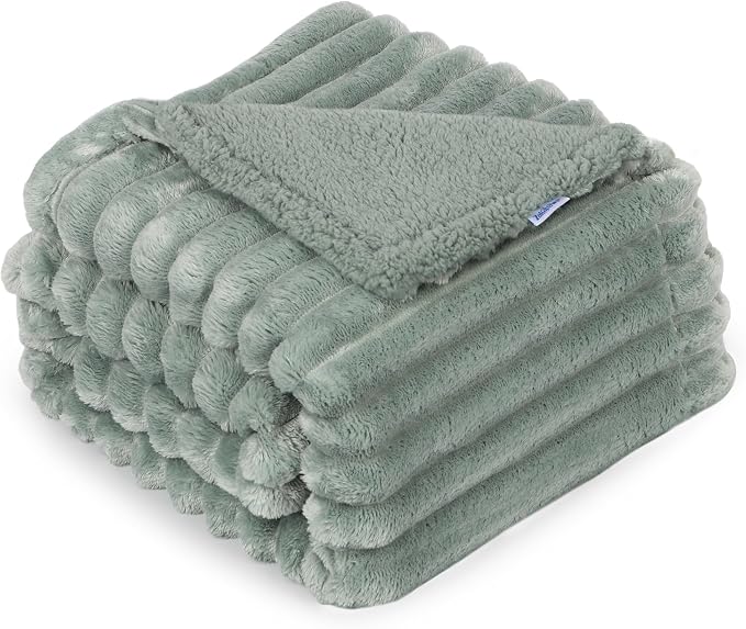 Waterproof Pet Blanket for Large Dogs & Cats - Reversible Calming Plush, Washable Furniture Cover for Couch, Bed, Car Seat, Blocks Leaks, Stains & Pet Fur (Green, 30"x40")