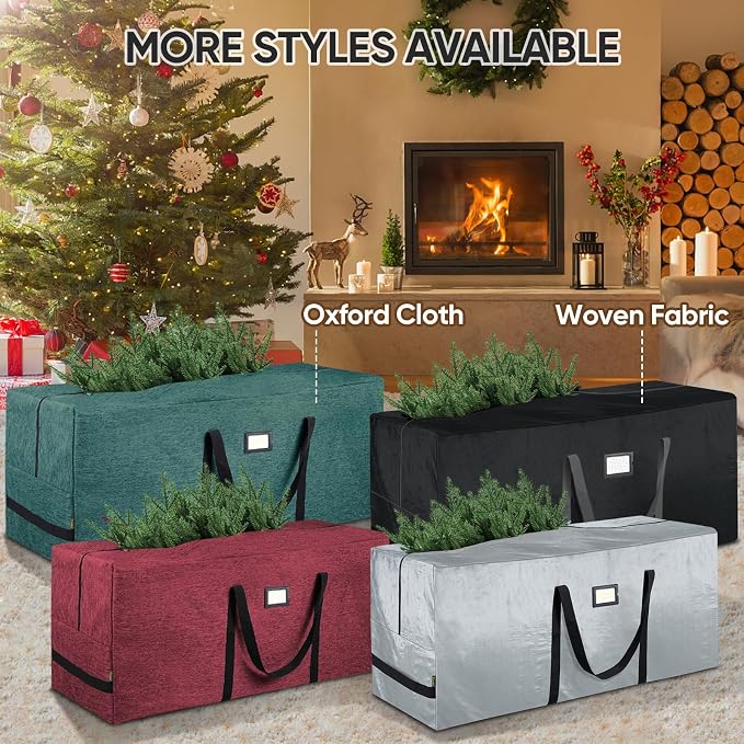 BALEINE 7.5 ft Christmas Tree Storage Bag, Heavy Duty Extra Large Artificial Christmas Tree Bag with Reinforced Handles and Dual Zippers Wide Opening (Transparent, 7.5 ft)