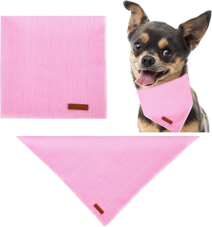 Dog Bandana - Comfortable Cotton Triangle Scarf for Medium Large Dogs, Washable Pet Kerchief for Girl Female Dogs, Pink Adorable Classic Bid Scarf