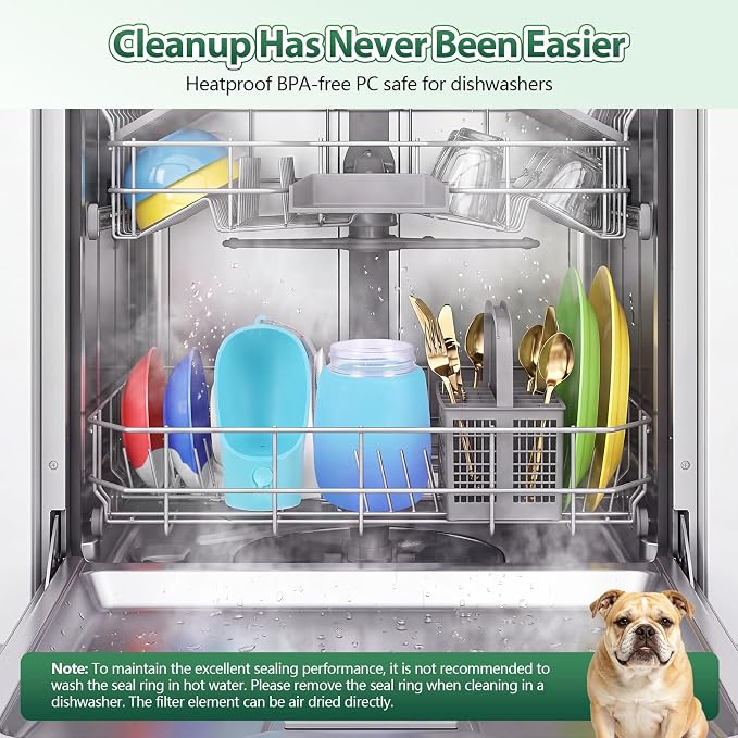Dog Water Bottle Puppy Essentials, Portable Filtered Dispenser with Travel Dog Food Storage Container, Pet Supplies Gifts Stocking Stuffer Treat Pouches for Pet Training Outdoor Walking Hiking Camping