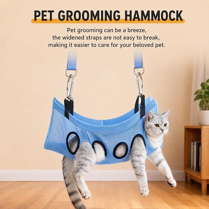 2-in-1 Foldable Pet Grooming Bed for Cat Small Dog with Nail Clippers (NEW-A)