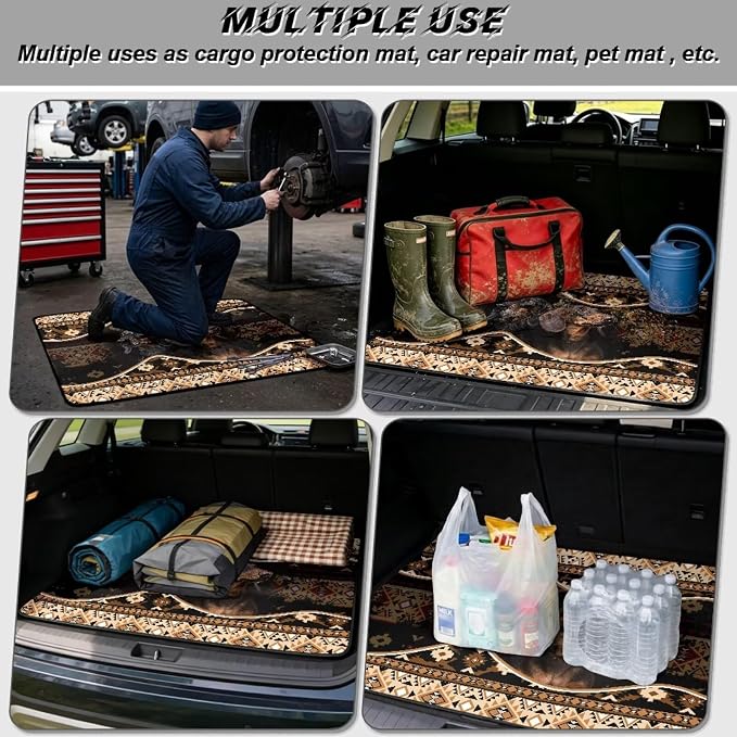 Howilath Southwest Aztec Dachshund Car Trunk Mat for SUV Car Cargo Liner Non-Slip Cargo Mat Universal Vehicle Interior Protection 29"x39"