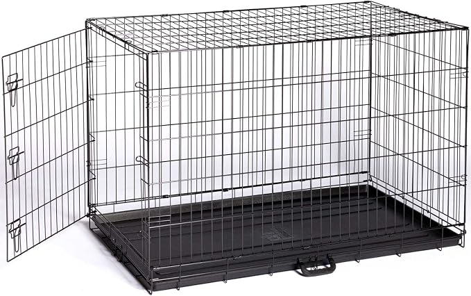 Prevue Pet Products Home On-The-Go Single Door Dog Crate - Extra Large Collapsible Dog Cage for Travel, Indoor, and Outdoor Use, Foldable Kennel Design, Deep Plastic Pan - XL, Black | Extra Large Collapsible Dog Cage for Travel, and Outdoor Use, Foldab...