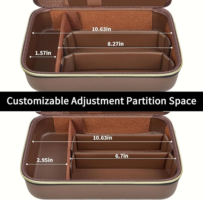 Barber Case for Hair Clippers, for Wahl, for Ufree and for Andis, Case Only | Trimmer Tools Storage Organizer, Easy-Clean PU Interior, for Barbers/Stylists/Pet Groomers, Travel/Home/Salon Use, Brown