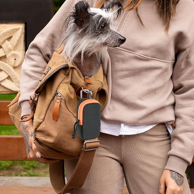 Beautyflier Dog Bark Deterrent Devices Storage Bag, Protective Case for NPS Dog Bark Deterrent Devices, Anti Barking Ultrasonic Tool Organizer Bag with Alloy Carabiner, Fits Travel (Bag Only)