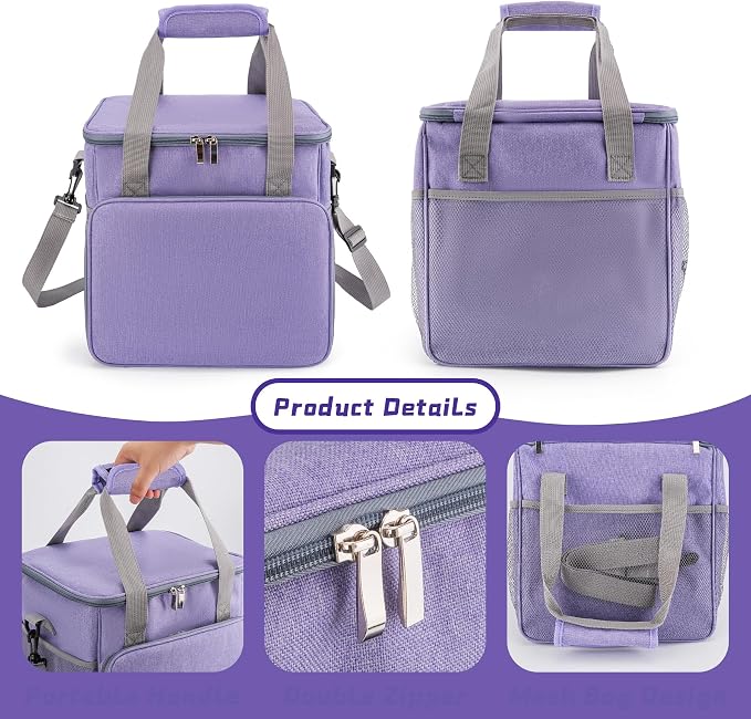 SMYV Pet Grooming Bag for Dog Grooming Supplies, Dog Tote Travel Bag for Pets Grooming Tools Kit Accessories - Light Purple