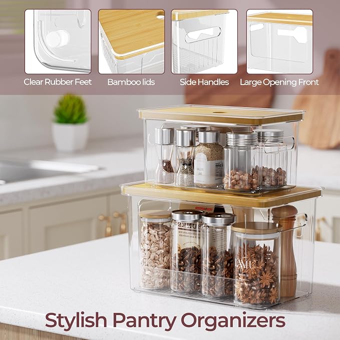 Delamu 2 Pack (XL+S) Trash Bag Dispenser + 3 In 1 Dishwasher Pod Holder | Clear Acrylic Organizer Bins for Under Sink Organization, Pantry Storage, Cabinet, Kitchen, Laundry, Bathroom