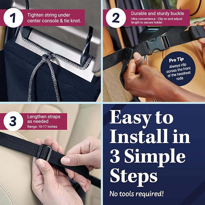 Car Cache – Car Purse Storage (Patented) with Pocket for Small Items - Dog Barrier Too