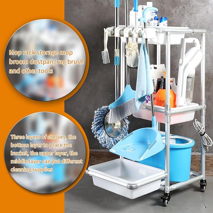 A Nice Little Cleaning Cart - Rolling Cleaning Cart for Efficient Organization of Cleaning Supplies