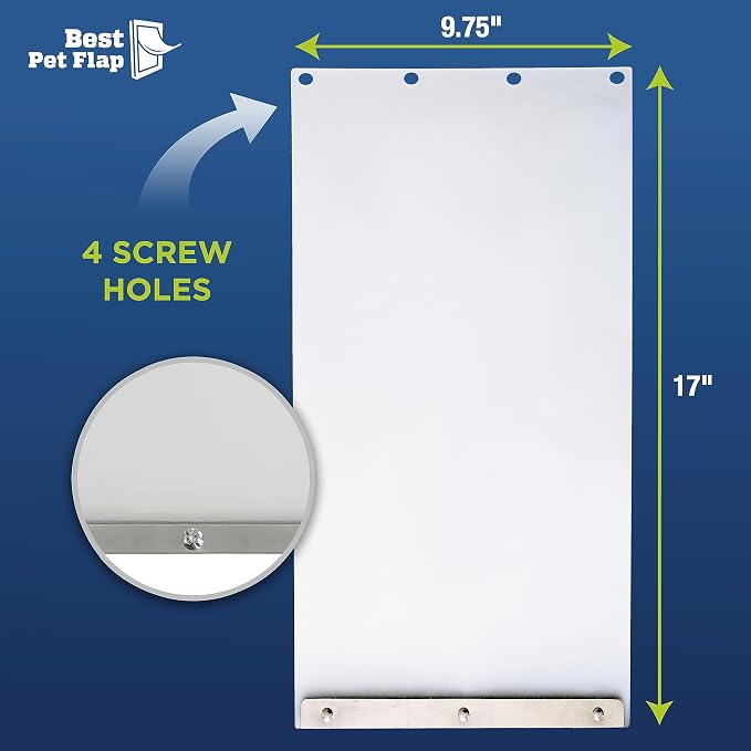 Best Pet Flap XL Replacement Dog Door Flap Compatible with Ideal Pet Products Ruff Weather - Measures 9.75" x 17" Longer Lasting, Most Energy Efficient, Less Shrinkage, BPA Free (Pack of 2)