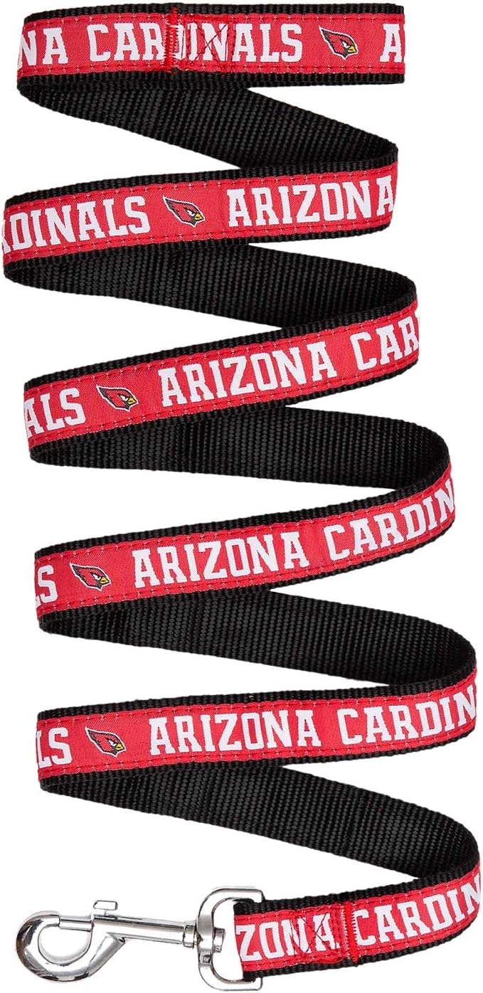 Old Version- NFL Pet Leash, Small, Arizona Cardinals Dog Leash, Football Team Leash for Dogs & Cats. A Shiny & Colorful Dog & Cat Leash with Embroidered Team Name/Logo Licensed by The NFL