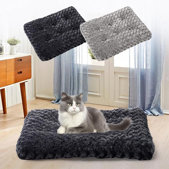 Thickened Dogs Cat Beds for Indoor Calming Dog Beds for Small Dogs Pet Bed Pet Bed Mat Washable Warm Dog Bed Cozy Soft Cat Bed Fits Puppy Or Small Pet Birthday forfor Men Women (Gray, A)