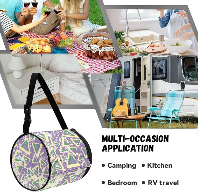 Tie Dye Triangles Wall Mounted Toilet Paper Holder Moisture Resistant Oxford Cloth Tissue Roll Paper Holder Hanging Bathroom Tissue Towel Roll Holder 6.3 * 6.3 * 6.3 Inch