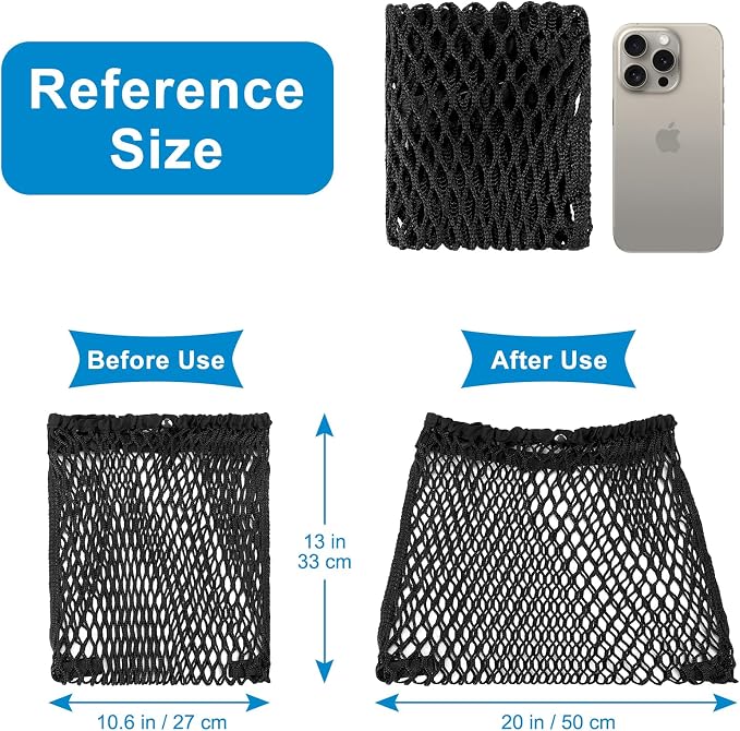 Accmor Universal Stroller Organizer, Polyester Net Mesh Bag Fits for Uppababy, Nuna, Britax, Doona Strollers, Non-Slip Adjustable Stroller Mesh Cargo Net Storage Caddy Accessories