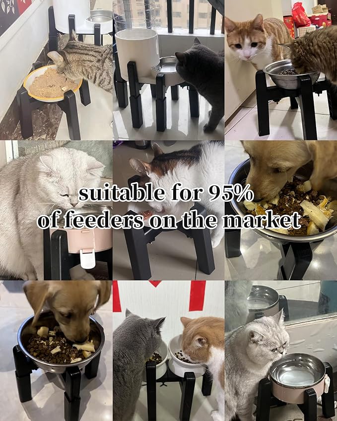 CZPET Dog Water Dispenser Stand, Holder for Pet Automatic Feeders, Width and Height Adjustable Elevated Stand for Pet Feerders, Suitable for Large Dogs [Stand Only]