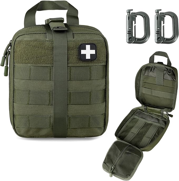 LIVANS 1000D First Aid Bag Empty, Medical Ifak Pouch for Emergency & EMT | Molle Compatible, Rip-Away & Quick-Release Design, Versatile for Tactical, Camping, Hiking and Travel