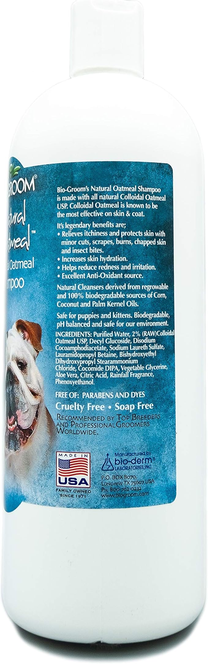 Bio-Groom Oatmeal Dog Shampoo - for Allergies and Itching, Cruelty-Free, Dog Bathing Supplies, Puppy Shampoo for Sensitive Skin, Made in USA, Anti-Itch Dog Products- 32 fl oz 1-Pack