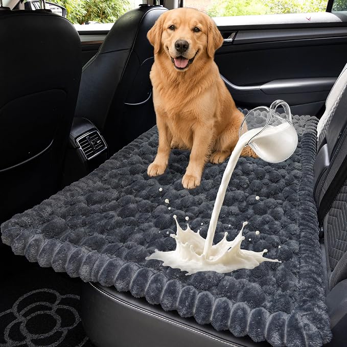 Dog Bed for Car Back Seat, Waterproof Dog Blanket for Car, Dark Grey | Dog Bed for Car, Back Seat Dog Bed, Washable & Non-Slip Travel Pet Mat for For the Back Seat and Trunk, Fits Car, Truck & SUV