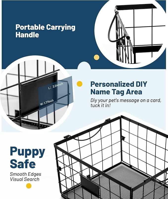 Dog Toy Basket, Storage Bin for Pet Toys, Organizer for Dogs (Black, Large)
