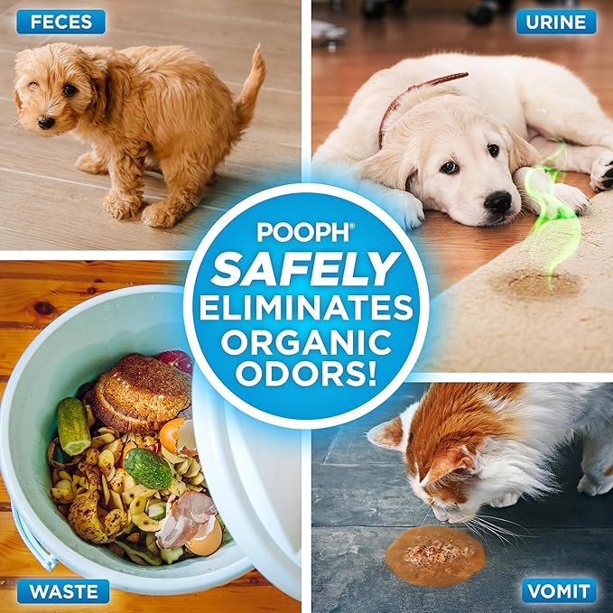 POOPH Pet Odor Eliminator Spray 32oz Fragrance Free Odor Remover for Dogs and Cats Urine Poop Pee Deodorizer for Home Carpet Furniture Litter Box