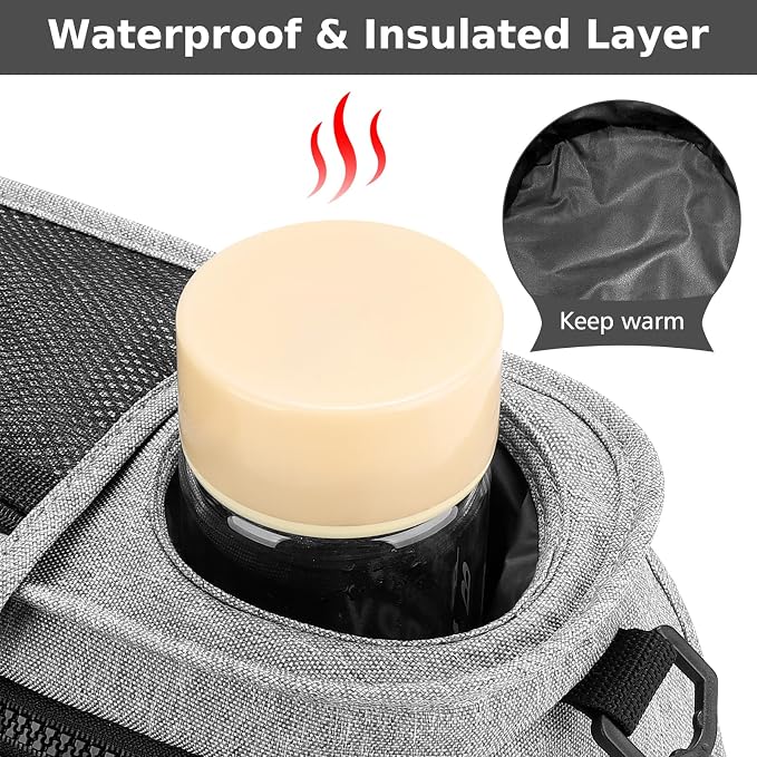 Accmor Universal Stroller Organizer with Insulated Cup Holder Detachable Phone Bag and Shoulder Strap,Stroller Bag Caddy Organizer for Uppababy, Baby Jogger, Britax Strollers