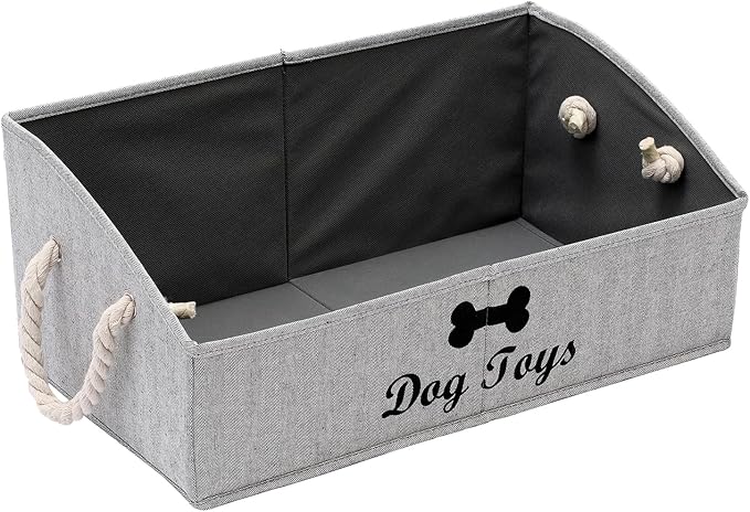 Morezi Large dog toy bin puppy shallow toy baskets dog toy storage perfect for living room playroom closet home organization - Stripe