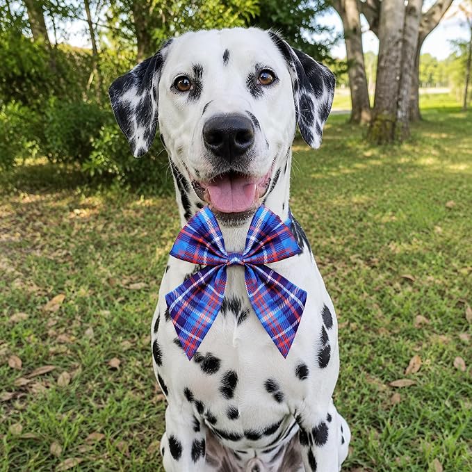 PET SHOW 10 Pack Plaid Sailor Dog Bowties for Large Dogs