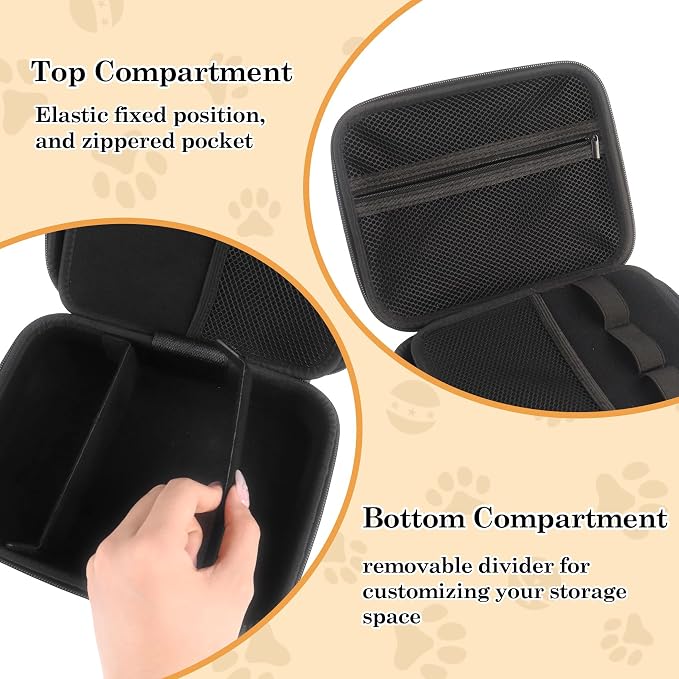 Klmnop Pet Grooming Scissors Organizer Case & Dog Grooming Bag - Tool Storage & Travel Kit Storage Box for Clippers Nail Trimmer, Pet Shaver for Owners(Black)