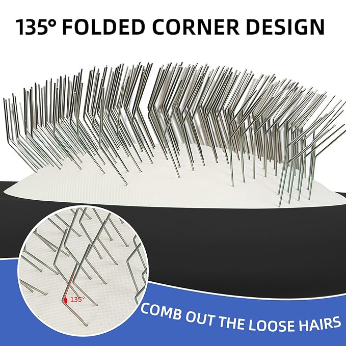 HOP Cat Head Slicker Brush for Dogs Long Pin Dog Slicker Brush for Shedding Dog Dematting Comb Pet Grooming Tool for Long Haired Dogs and Cats Remove Loose Hair Mats Knots Tangles