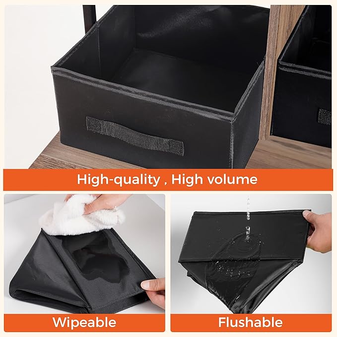 Dwanton Cat Litter Box Enclosure, 3 Storage Shelves and 2 Drawers, 61.8" H | 2-in-1 Hidden Cat Litter Box Enclosure Furniture with Shelf, Metal Frame, Reversible Entrance, Washable Drawers, Greige