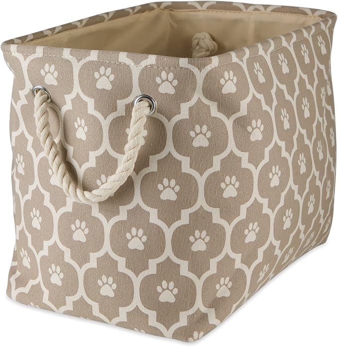 Bone Dry 6192 Pet Storage Collection Lattice Paw Print, Large Rectangle, Stone