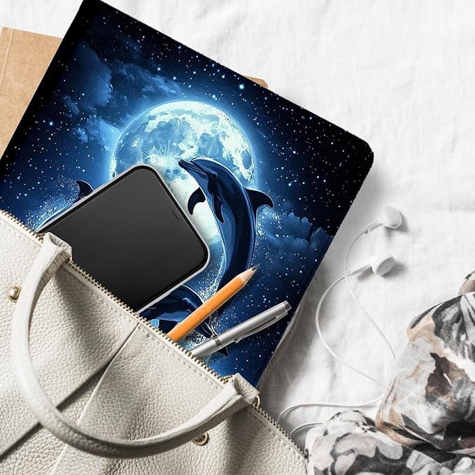 for Microsoft Surface Pro 8-13" 2021 Tablet Case,Auto Wake/Sleep,Adjustable Stand Protective Cover - Cute Dolphin