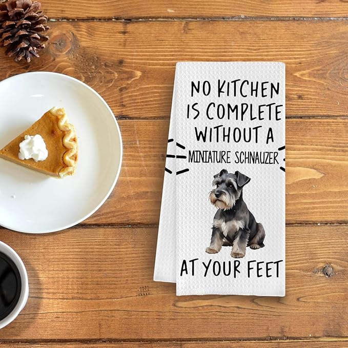 Miniature Schnauzer Gifts Kitchen Towels, Mini Schnauzer Gifts Dish Tea Towels, Dog Mom Gifts Hand Towels for Kitchen Decor, Dog Lover Gifts, 16x24 Inch