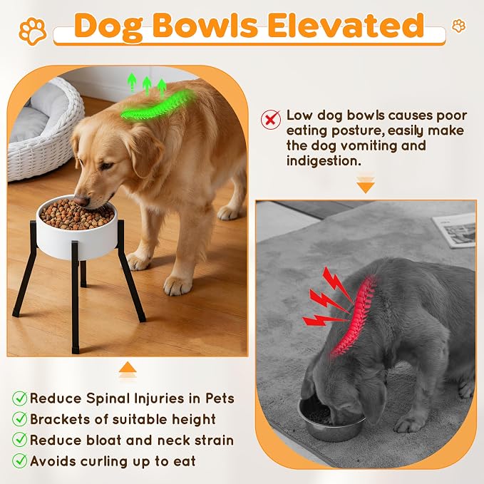 Piskyet Raised Dog Bowl Stand with Adjustable Width 6-8"(Bowl Not Included) | Single Food and Water Stand Feeder,Adjustable Elevated Dog Bowl for Small Sized Dogs
