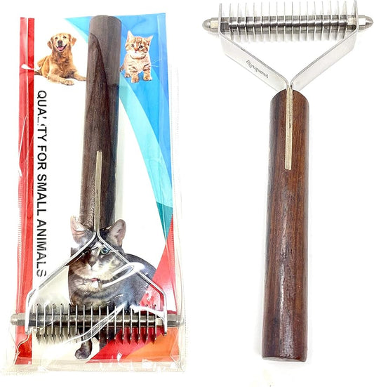 Pet Grooming Tool - Undercoat Rake for Cats & Dogs - Premium Trimmer Coat King Blade - Safe Dematting Comb for Easy Mats & Tangles Removing - No More Nasty Shedding and Flying Hair (16 Blade)