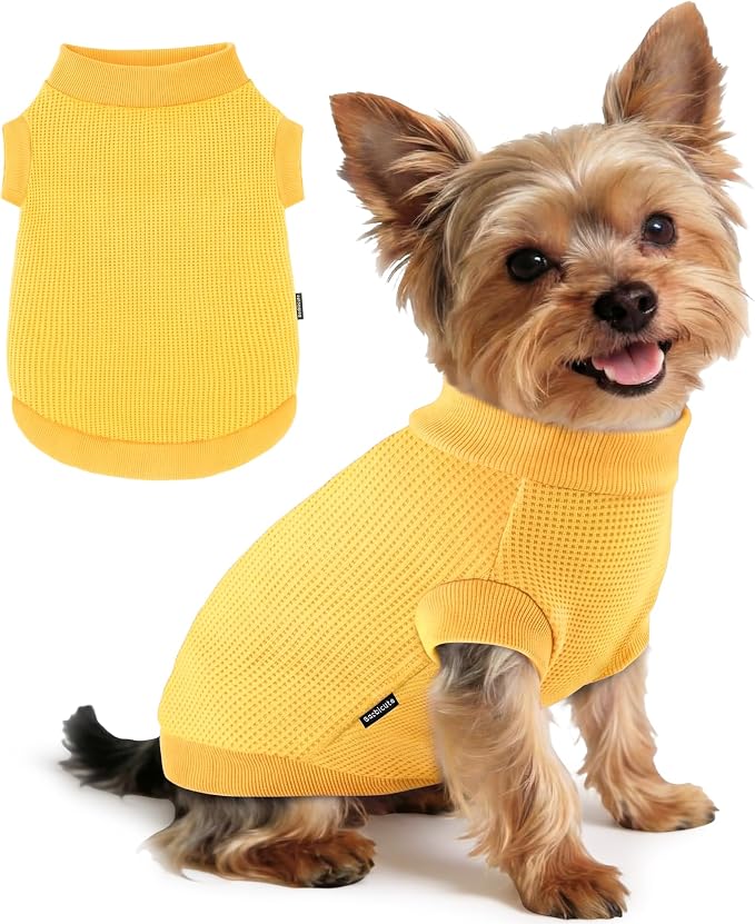 1 Pack Dog Shirt for Small Supplies Functional Waffle Dog Clothes Warm Soft Sweatshirt Outfit for Dogs Cats Pet Apparel
