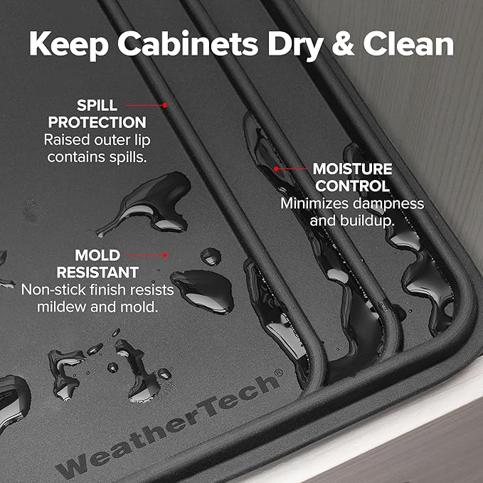 WeatherTech SinkMat – Waterproof Under Sink Liner Mat for Kitchen Bathroom – 28” x 19” Inches - Durable, Flexible Tray – Home undersink Organizer Must Haves, Tan