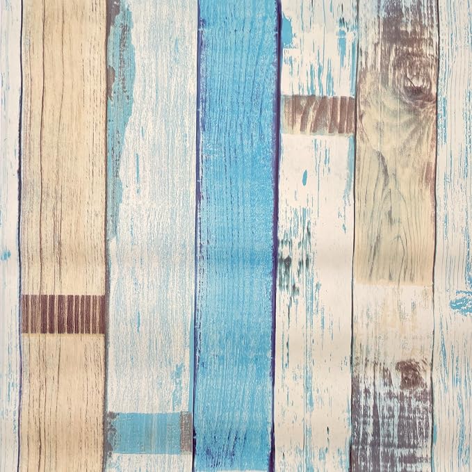 Yifely Colorful Wood Grain Furniture Paper Decorative Shelf Drawer Liner Self-Adhesive Door Sticker 17.7 Inch by 9.8 Feet