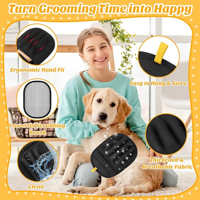 Coppthinktu Pet Hair Removal Glove for Dogs Cats, Pet Hair Remover Brush Electrostatic Five-Finger Dog Hair Remover Tool, Upgraded Reusable Magic Brush for Clothing, Laundry, Carpet, 1 PCS