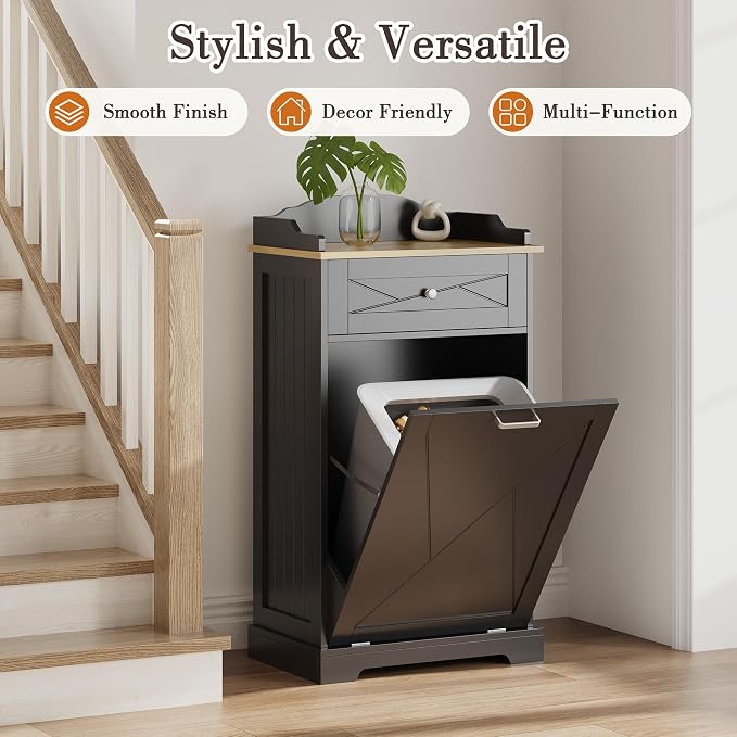 kepptory Dog Feeding Station with Storage Drawer, Pet Organizers and Storage Adjustable Shelf, Dog Feeder Station, Pet Storage Cabinet for Cats and Dogs