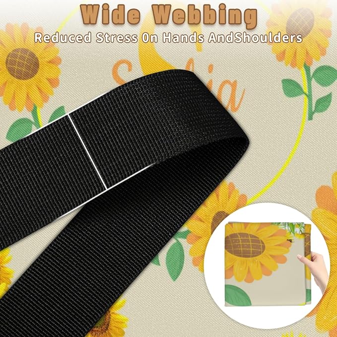 Custom Name Large Clothes Storage Organization with Lids, Kids Toys Bin Shelf Basket, Bedding Clothes Storage Bin for Nursery, Gift Basket, Sunflowers Dark Beige Background