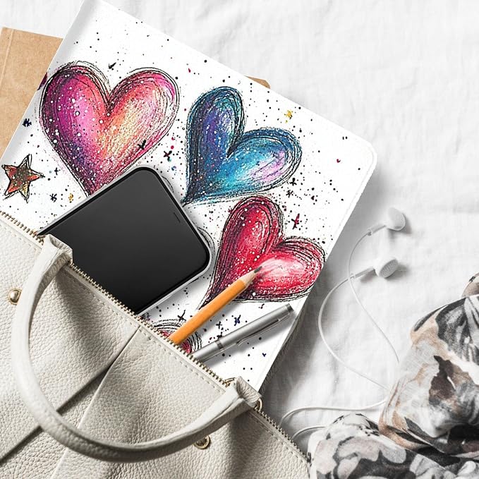 for Microsoft Surface Pro 8-13" 2021 Tablet Case,Auto Wake/Sleep,Adjustable Stand Protective Cover - Colorful Heart